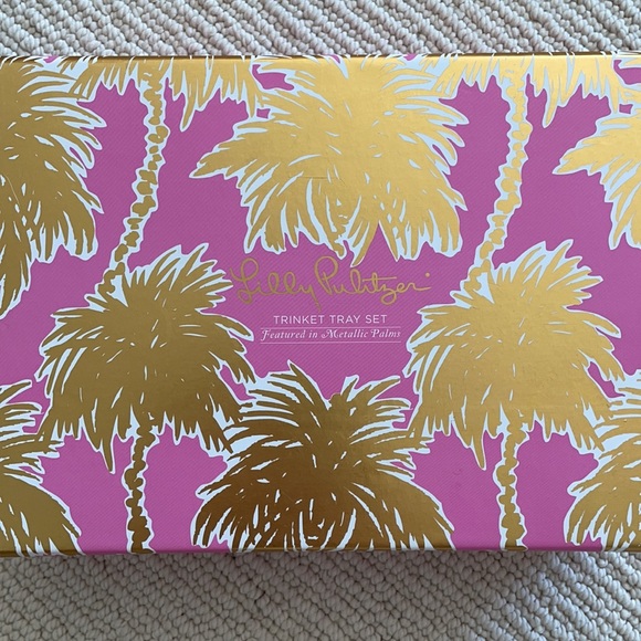 Lilly Pulitzer Trinket Tray Set - Metallic Palms - Picture 6 of 6